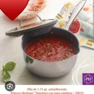 Princess House Silver Nonstick Saucepan with Lid